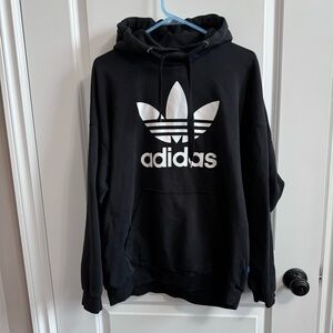 Adidas women’s hoodie. Size L. Black and white logo